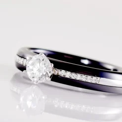 Bague Solitaire Ceramik Design Argent  Oxyde De Zirconium Et Céramique-Histoire d'Or Sale