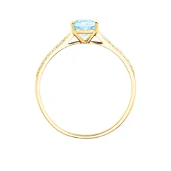 Histoire d'Or Bague Solitaire Crista Or Jaune Topaze Et Oxyde