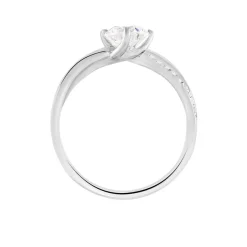 Bague Solitaire Essie Argent Blanc Oxyde De Zirconium-Histoire d'Or Hot