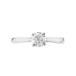 Bague Solitaire Fiona Or Blanc Diamant Synthetique-Histoire d'Or