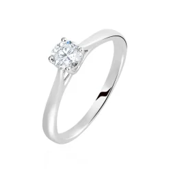 Histoire d'Or Bague Solitaire Fiona Or Blanc Diamant Synthetique