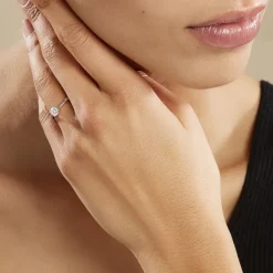 Histoire d'Or Bague Solitaire Fiona Or Blanc Diamant Synthetique