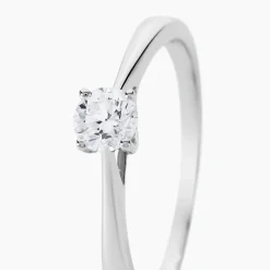 Bague Solitaire Fiona Or Blanc Diamant Synthetique-Histoire d'Or New