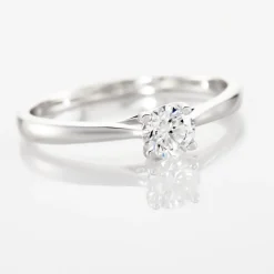 Bague Solitaire Fiona Or Blanc Diamant Synthetique-Histoire d'Or New