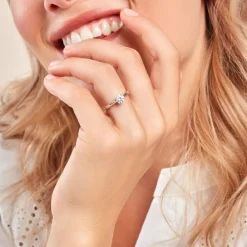 Histoire d'Or Bague Solitaire Fiona Or Blanc Diamant Synthetique