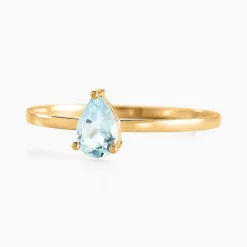 Histoire d'Or Bague Solitaire Goutte Or Jaune Topaze