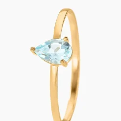 Histoire d'Or Bague Solitaire Goutte Or Jaune Topaze