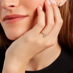 Histoire d'Or Bague Solitaire Goutte Or Jaune Topaze