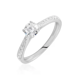 Bague Solitaire Hemera Or Blanc Diamant Synthetique-Histoire d'Or Clearance