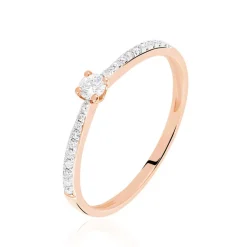 Bague Solitaire Hemera Or Rose Diamant-Histoire d'Or Sale