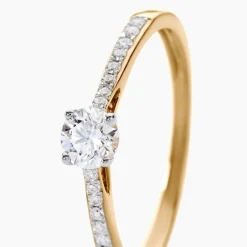 Histoire d'Or Bague Solitaire Hemera Or Jaune Diamant Synthetique