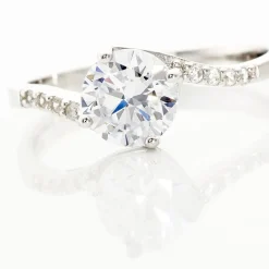 Bague Solitaire Maelane Argent Blanc Oxyde De Zirconium-Histoire d'Or New