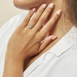 Histoire d'Or Bague Solitaire Maelane Argent Blanc Oxyde De Zirconium
