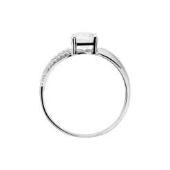 Bague Solitaire Messine Or Blanc Oxyde De Zirconium-Histoire d'Or Sale