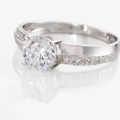 Bague Solitaire Messine Or Blanc Oxyde De Zirconium-Histoire d'Or Sale