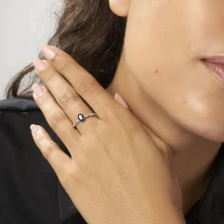 Bague Solitaire Michaela Or Blanc Saphir Et Diamant-Histoire d'Or Hot