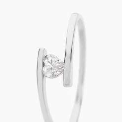 Bague Solitaire Moera Or Blanc Oxyde De Zirconium-Histoire d'Or Outlet