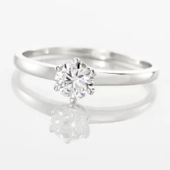 Bague Solitaire Natalia Or Blanc Diamant Synthetique-Histoire d'Or Discount