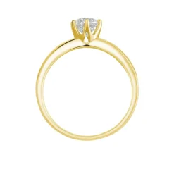 Histoire d'Or Bague Solitaire Or Jaune Diamant Synthetique