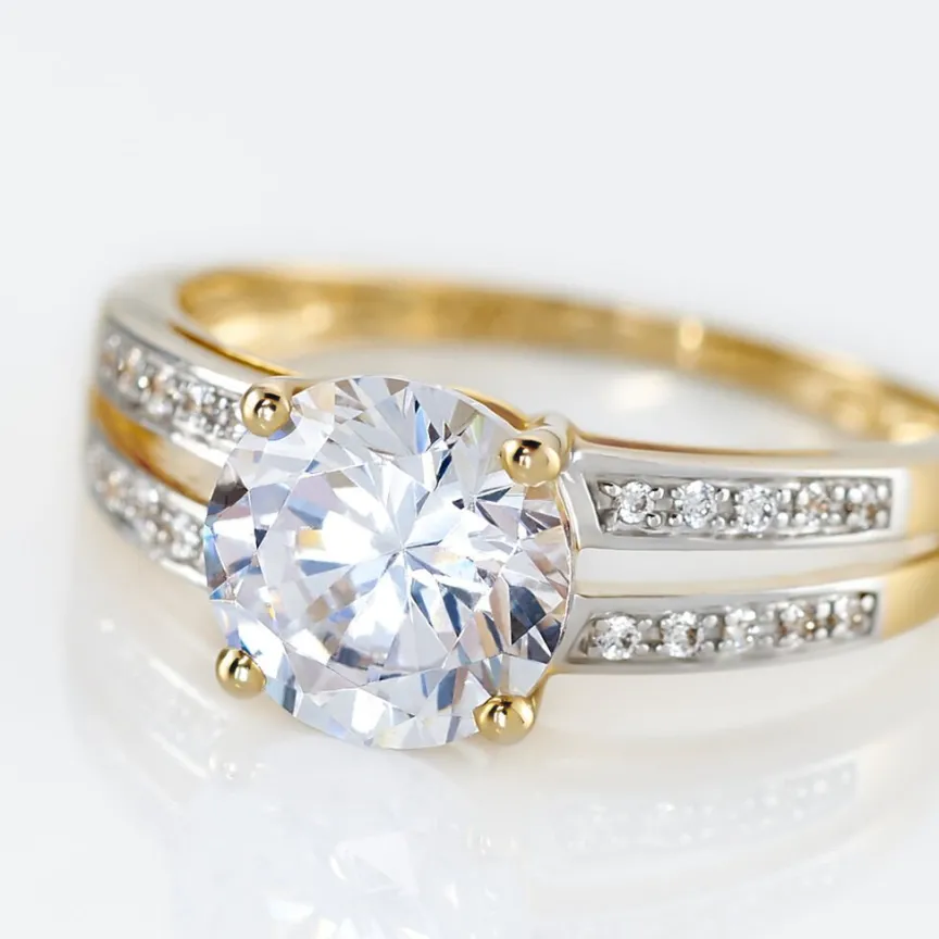 Bague Solitaire Or Jaune Anthyme Oxyde De Zirconium-Histoire d'Or New