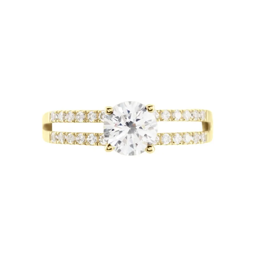 Histoire d'Or Bague Solitaire Or Jaune Cesarine Oxyde De Zirconium