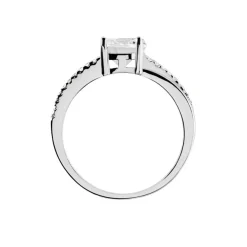 Bague Solitaire Poseidon Argent Blanc Oxyde De Zirconium-Histoire d'Or Hot