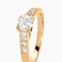 Bague Solitaire Stevie Plaqué Or Jaune Oxyde De Zirconium-Histoire d'Or New