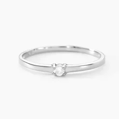 Bague Solitaire Superposition Or Blanc Diamant-Histoire d'Or Discount