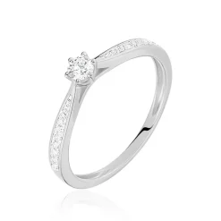 Bague Solitaire Symphonie Or Blanc Diamant-Histoire d'Or