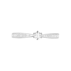 Bague Solitaire Symphonie Or Blanc Diamant-Histoire d'Or