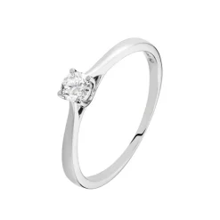 Bague Solitaire Victoria Platine Blanc Diamant-Histoire d'Or New