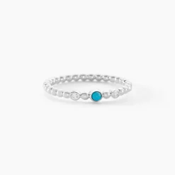 Bague Sorene Argent Blanc Turquoise Oxyde De Zirconium-Histoire d'Or Clearance
