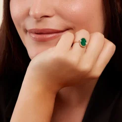 Bague Tahina Or Jaune Malachite Diamant-Histoire d'Or Outlet