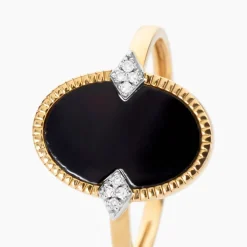 Bague Tahina Or Jaune Onyx Diamant-Histoire d'Or