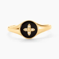 Histoire d'Or Bague Talisman Or Jaune Agate Diamant