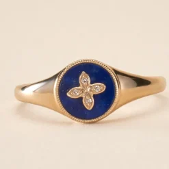 Bague Talisman Or Jaune Lapis Lazuli Diamant-Histoire d'Or Clearance
