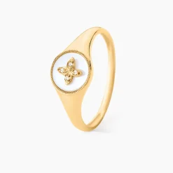 Histoire d'Or Bague Talisman Or Jaune Nacre Diamant