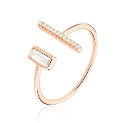 Bague Tea Argent Blanc Rose Oxyde De Zirconium-Histoire d'Or Clearance