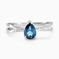 Bague Teresa Or Blanc Topaze Et Diamant-Histoire d'Or Discount