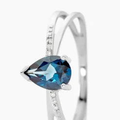 Bague Teresa Or Blanc Topaze Et Diamant-Histoire d'Or Discount