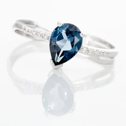 Bague Teresa Or Blanc Topaze Et Diamant-Histoire d'Or Discount