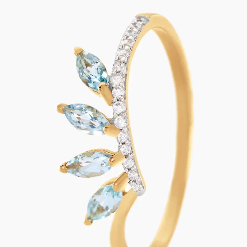 Bague Tiara Or Jaune Topaze Oxyde De Zirconium-Histoire d'Or Clearance