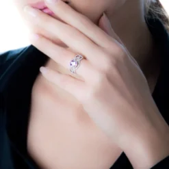 Bague Tina Or Blanc Saphir Et Diamant-Histoire d'Or Clearance