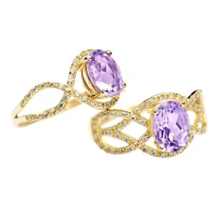 Bague Tina Or Jaune Amethyste Et Oxyde De Zirconium-Histoire d'Or Online
