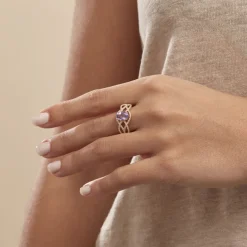 Bague Tina Or Jaune Amethyste Et Oxyde De Zirconium-Histoire d'Or Online