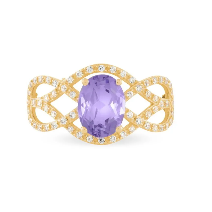 Bague Tina Or Jaune Amethyste Et Diamant-Histoire d'Or