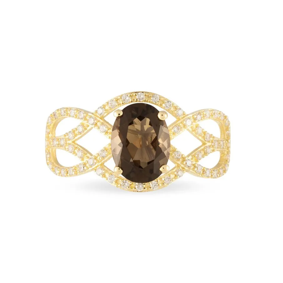 Histoire d'Or Bague Tina Or Jaune Quartz Et Diamant
