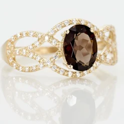 Histoire d'Or Bague Tina Or Jaune Quartz Et Oxyde De Zirconium