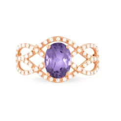 Bague Tina Or Rose Amethyste Et Diamant-Histoire d'Or Discount