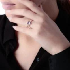 Bague Tina Or Rose Amethyste Et Diamant-Histoire d'Or Discount